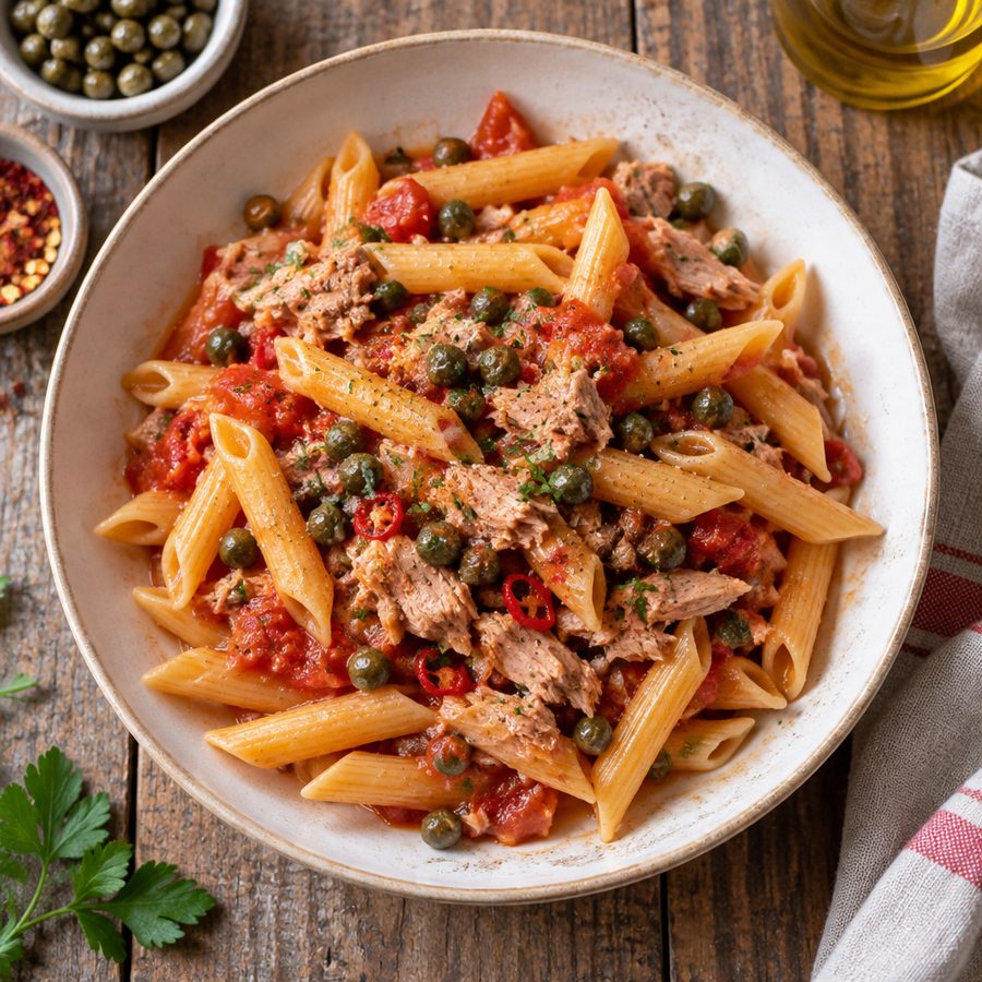 Pasta con Tonno e Capperi