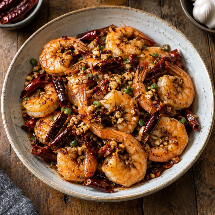 Garlic Prawns with Chilli